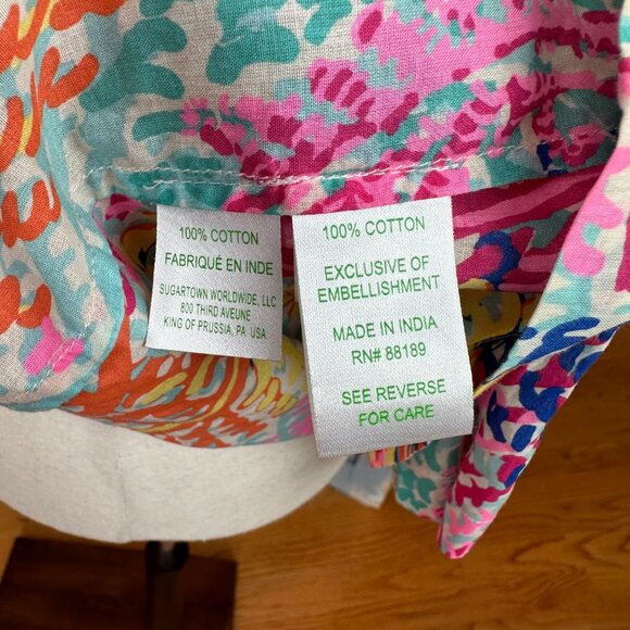 Lilly Pulitzer Sarasota Beaded Tunic Top Electric Feel Cameo Sz S - Picture 11 of 16